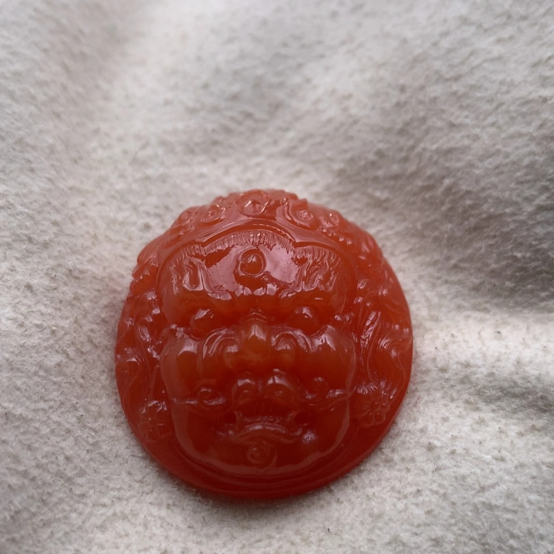 南红玛瑙未镶嵌保山天然原矿南红柿子红黄财财雕刻件