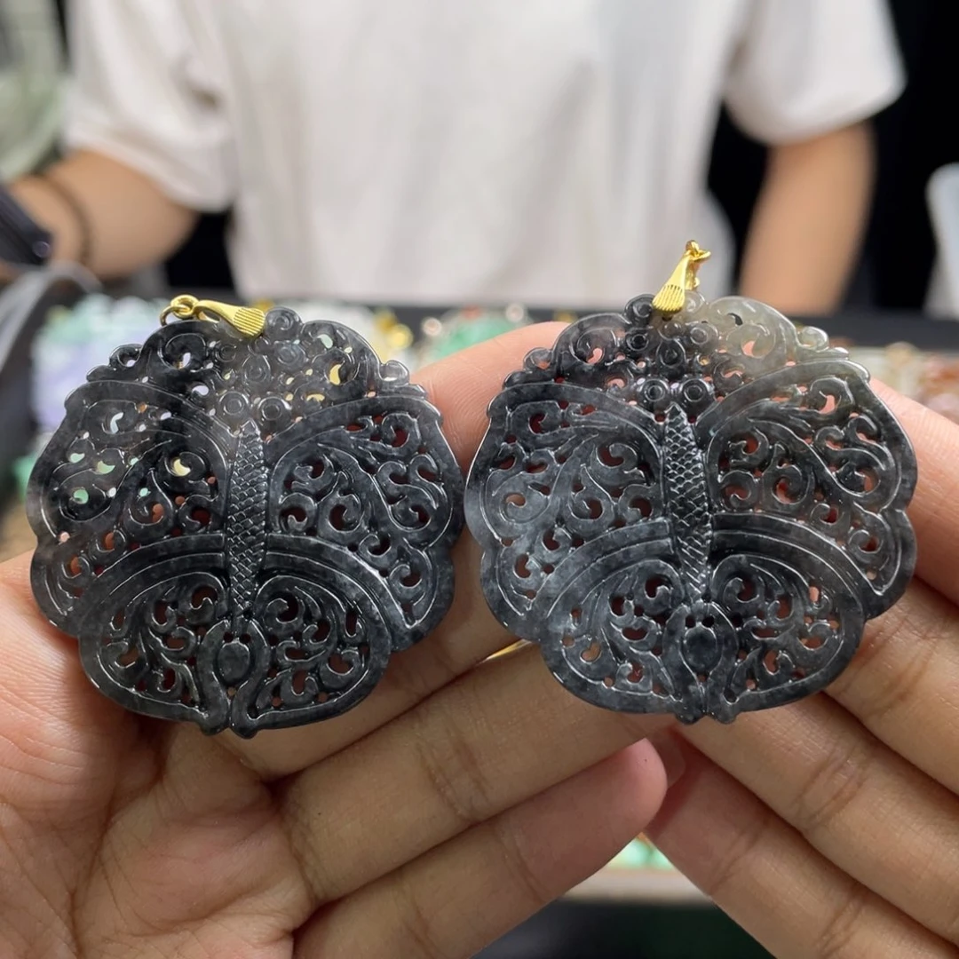 翡翠未镶嵌耳饰代编织