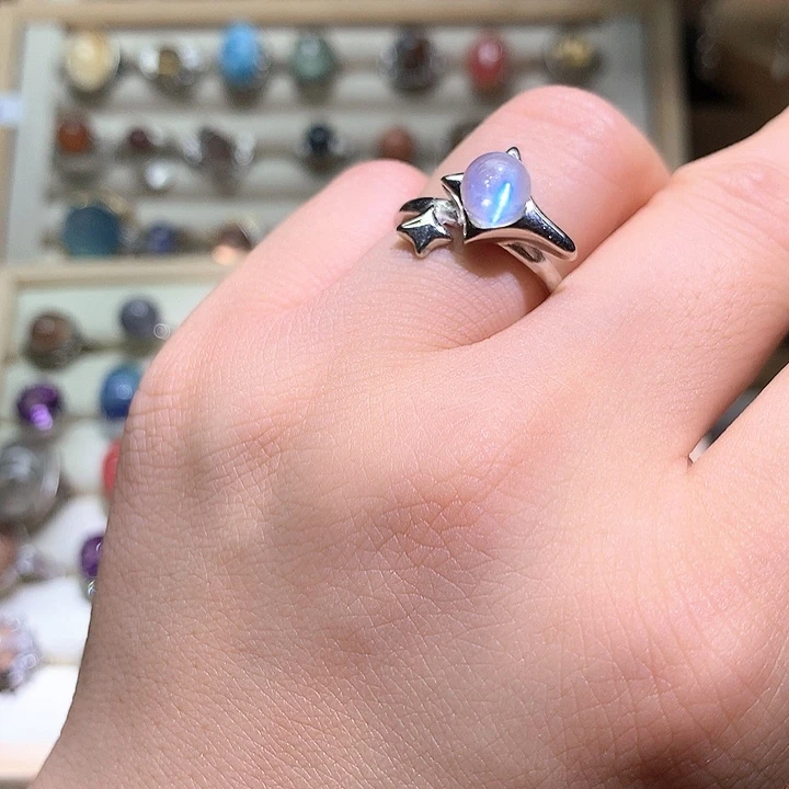 水晶戒指银S925镶嵌