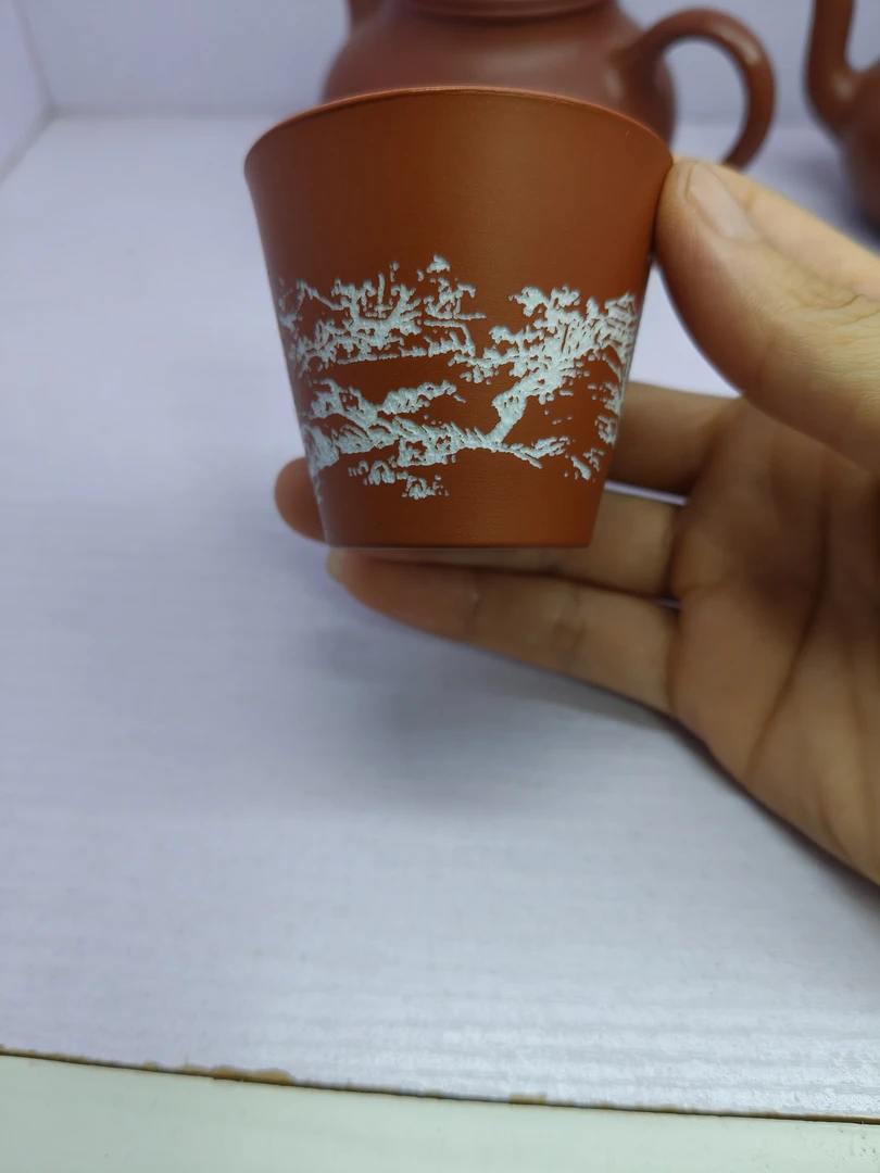 粉桨老虎手工瓷器杯，独家茶杯直筒