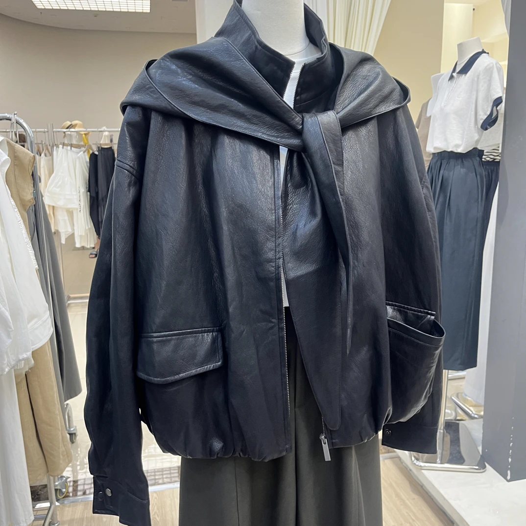 皮衣常规款连帽百搭欧美风外套