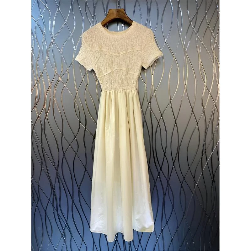 4207拼接短袖连衣裙