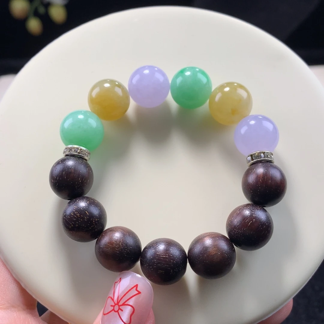 未镶嵌手链翡翠性价大卡福禄寿