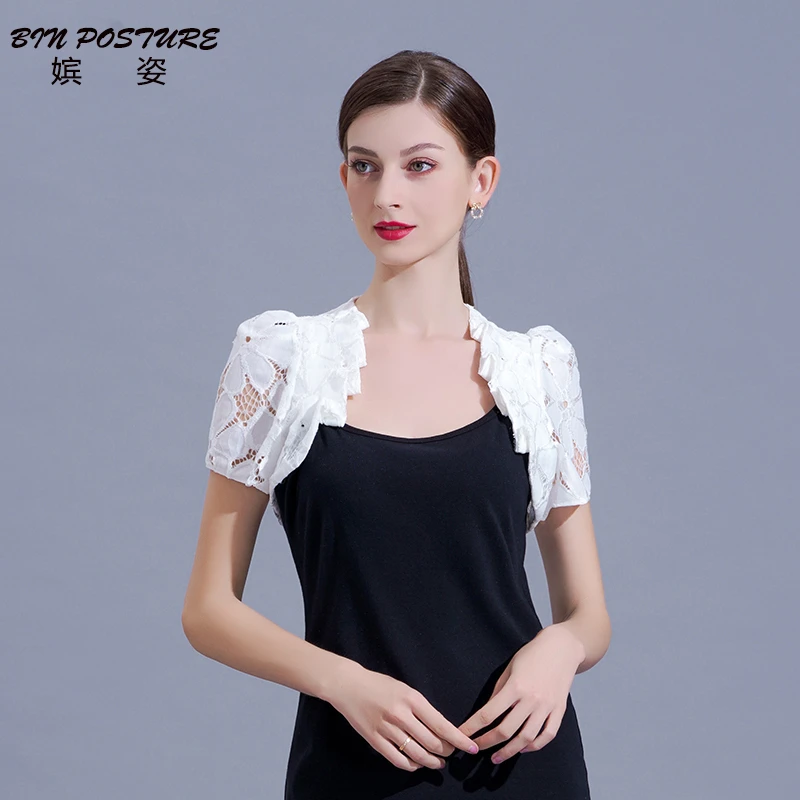 2025短袖蕾丝小披肩夏百搭开衫薄小外套韩版镂空坎肩时尚外搭短款