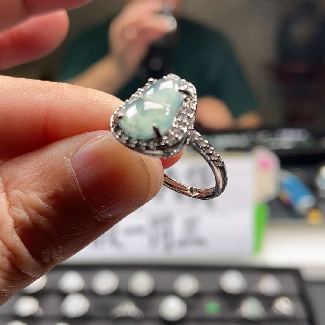 翡翠银S925镶嵌戒指