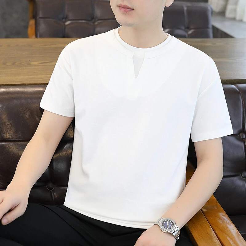 假两件短袖t恤男夏季2025新款薄款百搭宽松半袖上衣打底衫短袖男