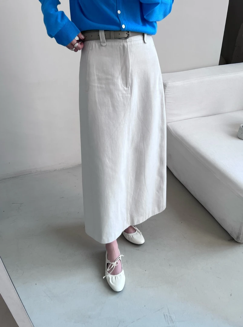 2222 丽丽--【暮色】韩版显瘦后开叉直筒女百搭包臀中长半身裙