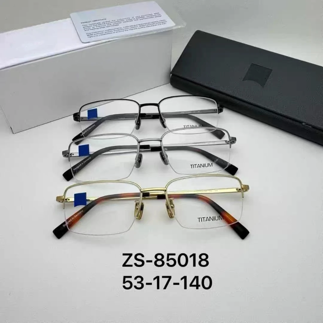SC25818商务休闲男士超轻纯钛半框光学镜架85018