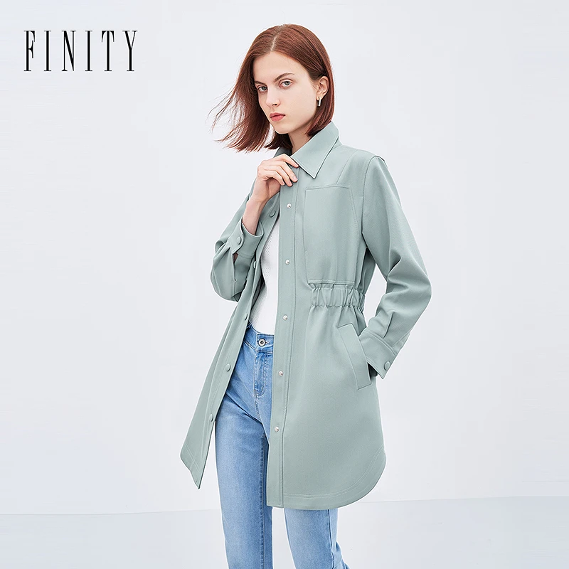 FINITY菲妮迪新款风衣显瘦修身气质时尚舒适百搭风衣
