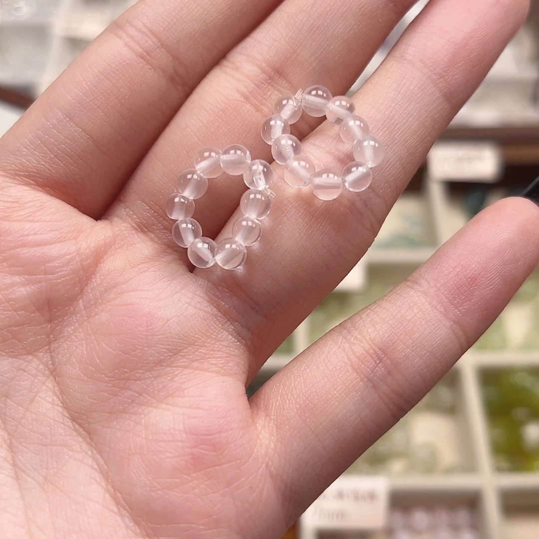 水晶珠宝半成品未镶嵌奶白晶小跑环