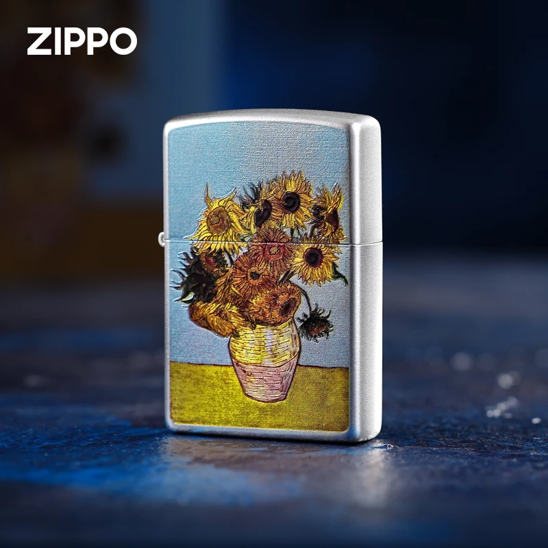 ZIPPO/之宝打火机【向日葵】镀银个性复古男士原装正品送礼DYJ1H1X1