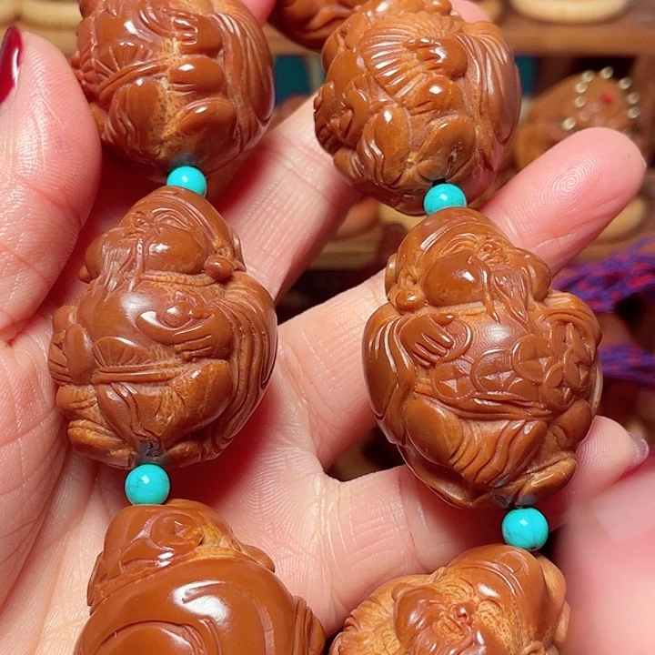 吊坠橄榄核财神手持