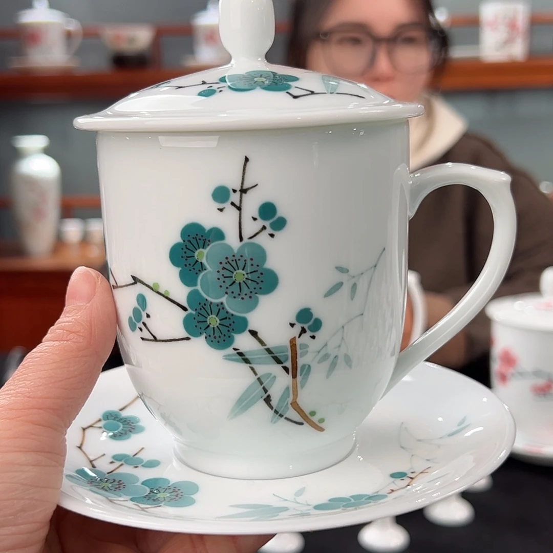 翠竹绿梅二号办公杯 微瑕