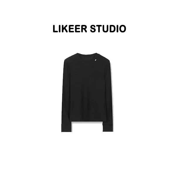 【裸肤挚爱】5.0升级版面膜T小众设计圆领百搭长袖T恤打底衫B048