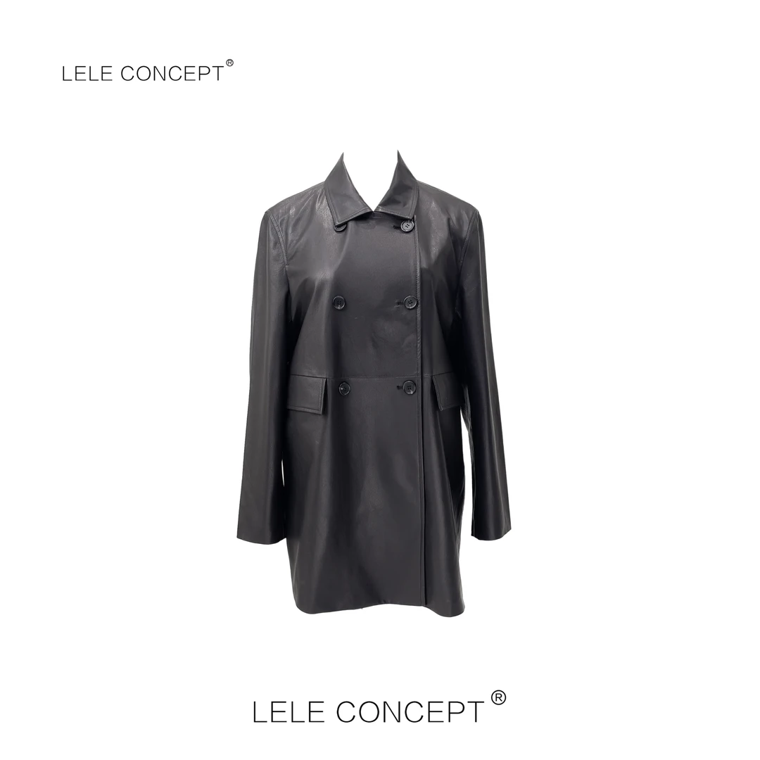 LELE CONCEPT丨六扣翻兜盖皮衣P0069