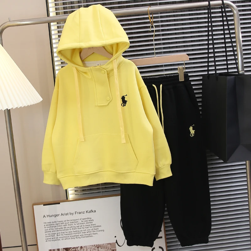 【实体高货足码】儿童秋装套装2025新款男童春秋款连帽卫衣两件套潮