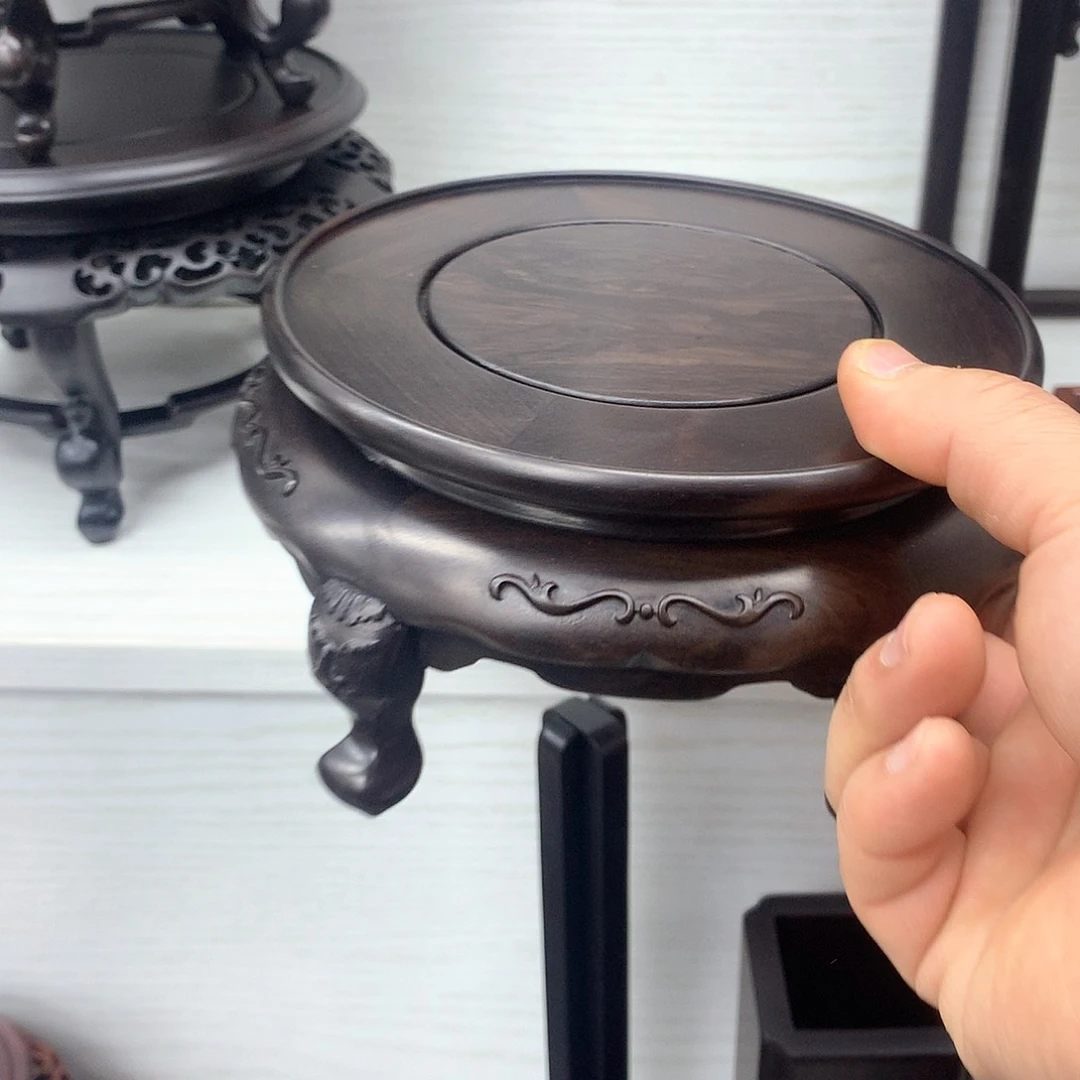 藤类紫光檀15公分旋转底座