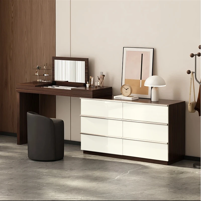 【国补链接】实木梳妆台斗柜一体卧室家用收纳化妆桌实木高端极简