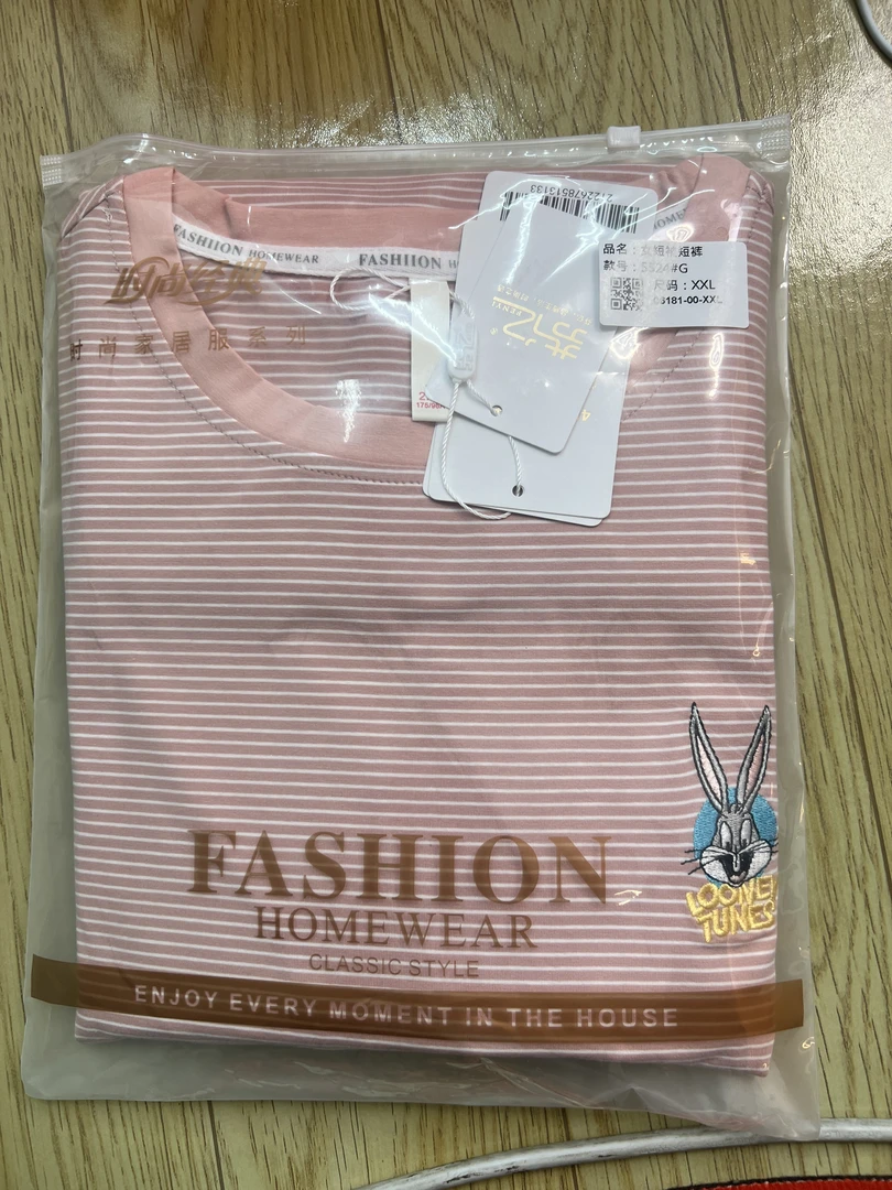 新款女士爽棉短袖短裤睡衣套装 5524