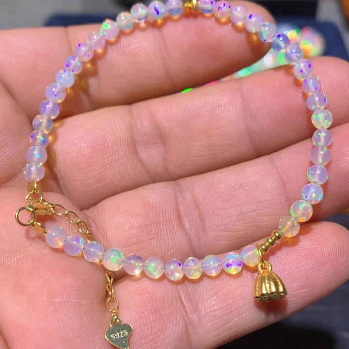 欧泊银S925镀金镶嵌欧泊裸石