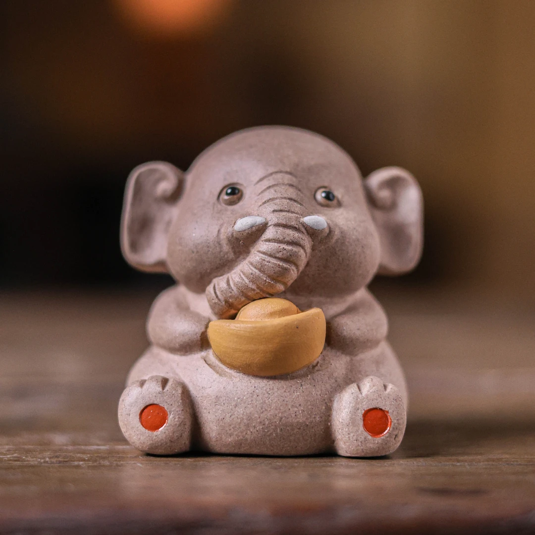 【坐饮亭竹】招财吉祥（Q7038）