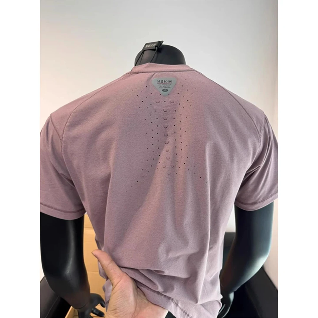 龙鳞打孔速干短袖男夏季户外运动健身收袖口t恤美式吸湿透气半袖