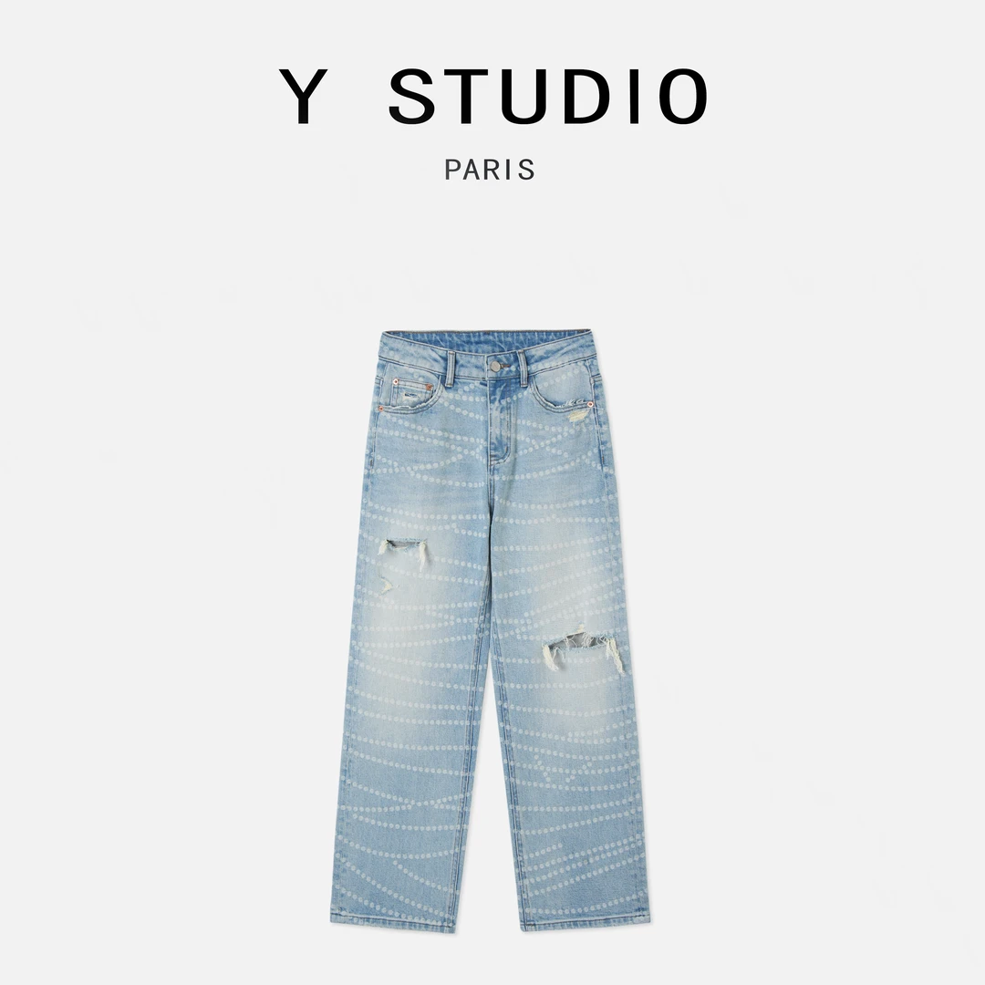 【大妮专属】（海盐幻想）2025春夏新款设计重工高街百搭牛仔裤