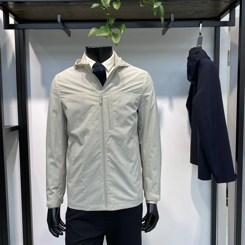 帽子可拆卸25年秋季新品男士薄款夹克上衣商务休闲外套领佐品牌