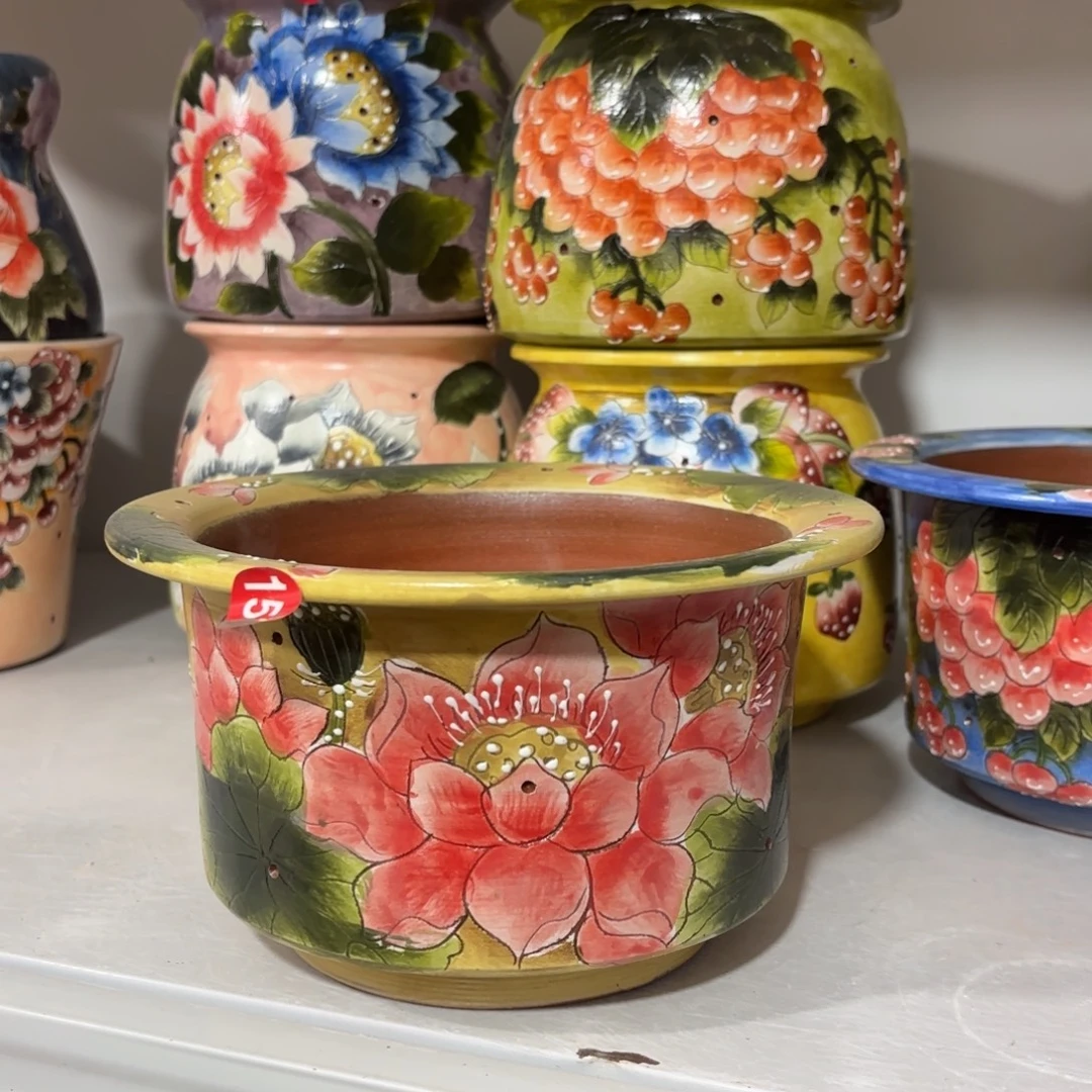 景德镇手绘花盆陶瓷15/12