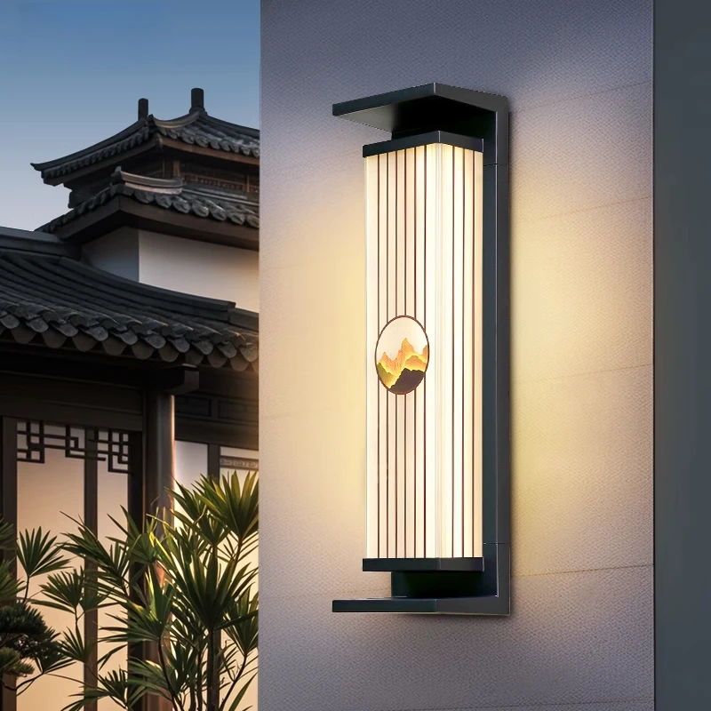 日照金山太阳能壁灯户外防水别墅庭院花园室外阳台现代简约围墙灯