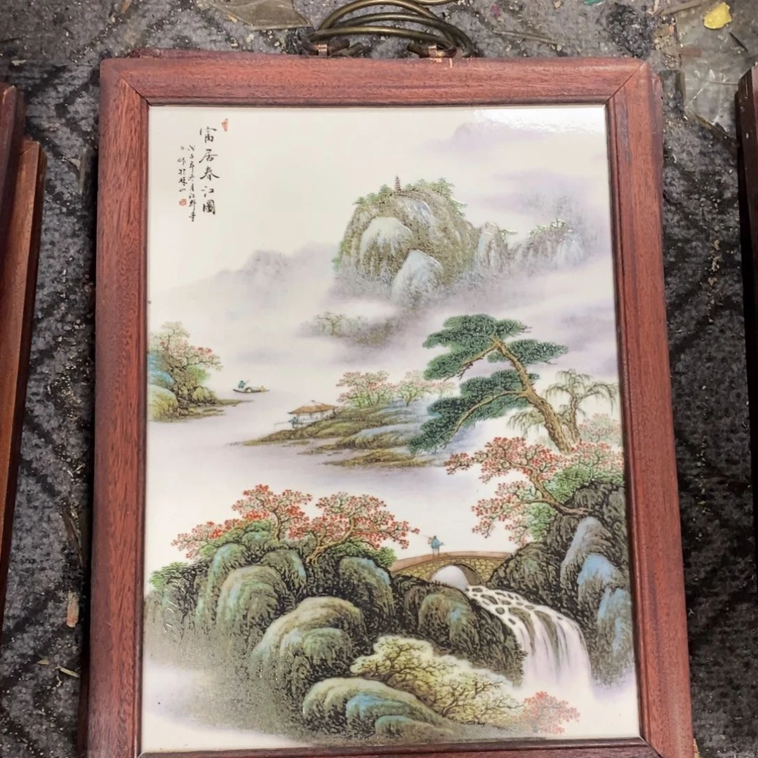 瓷片37*28*1景德镇瓷板画柴窑烧制