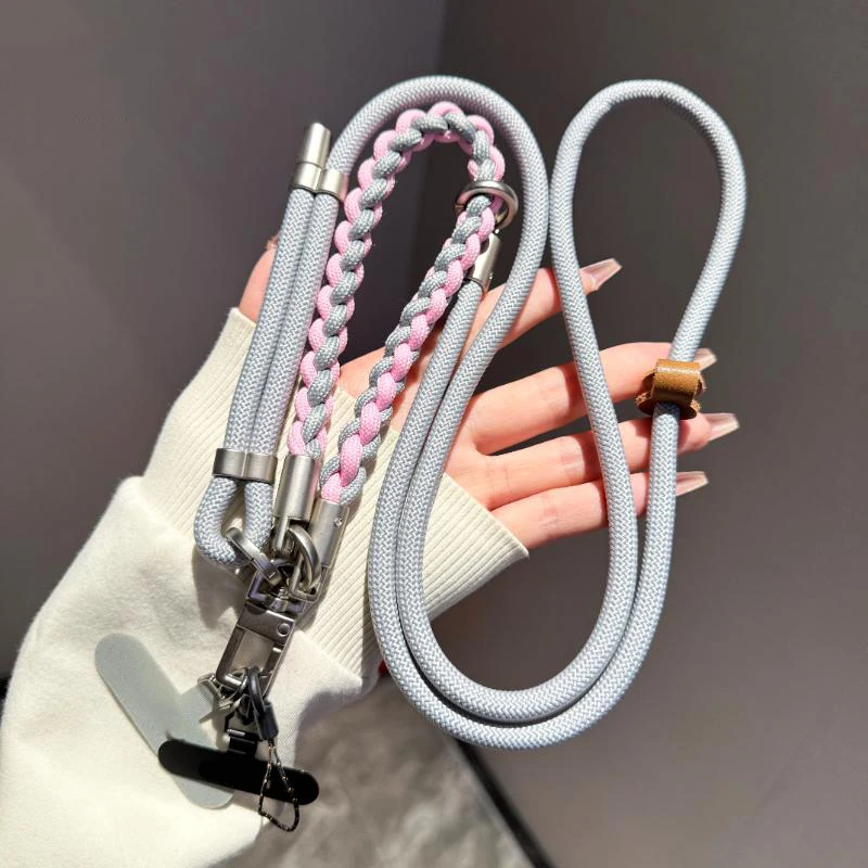 新款灰色系手机挂绳旅游挂脖斜挎可调节防丢万能结实手提手机背绳