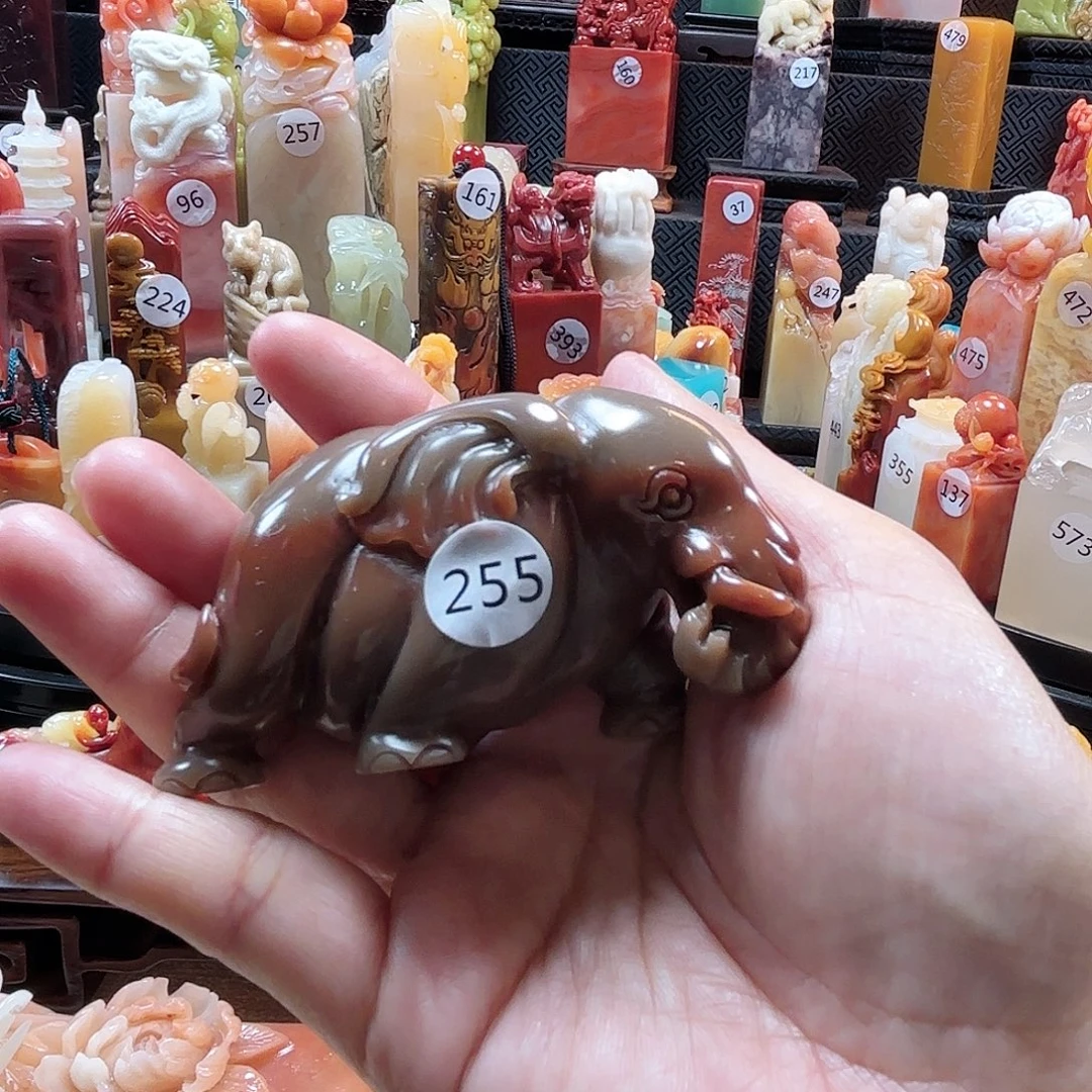其他寿山石大象摆件