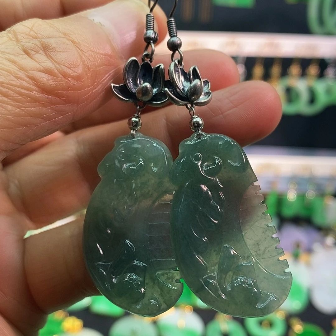 翡翠未镶嵌耳饰耳饰