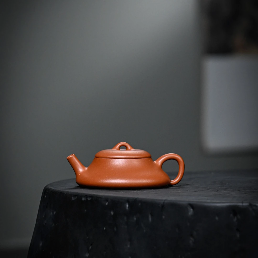 【朱泥·隐瓢】老林出品原矿紫砂朱泥手制精美隐瓢壶140cc