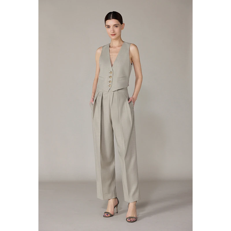 NO退NO换【FELOCCA】压褶直筒不对称西装长裤 CC1956和CC1878