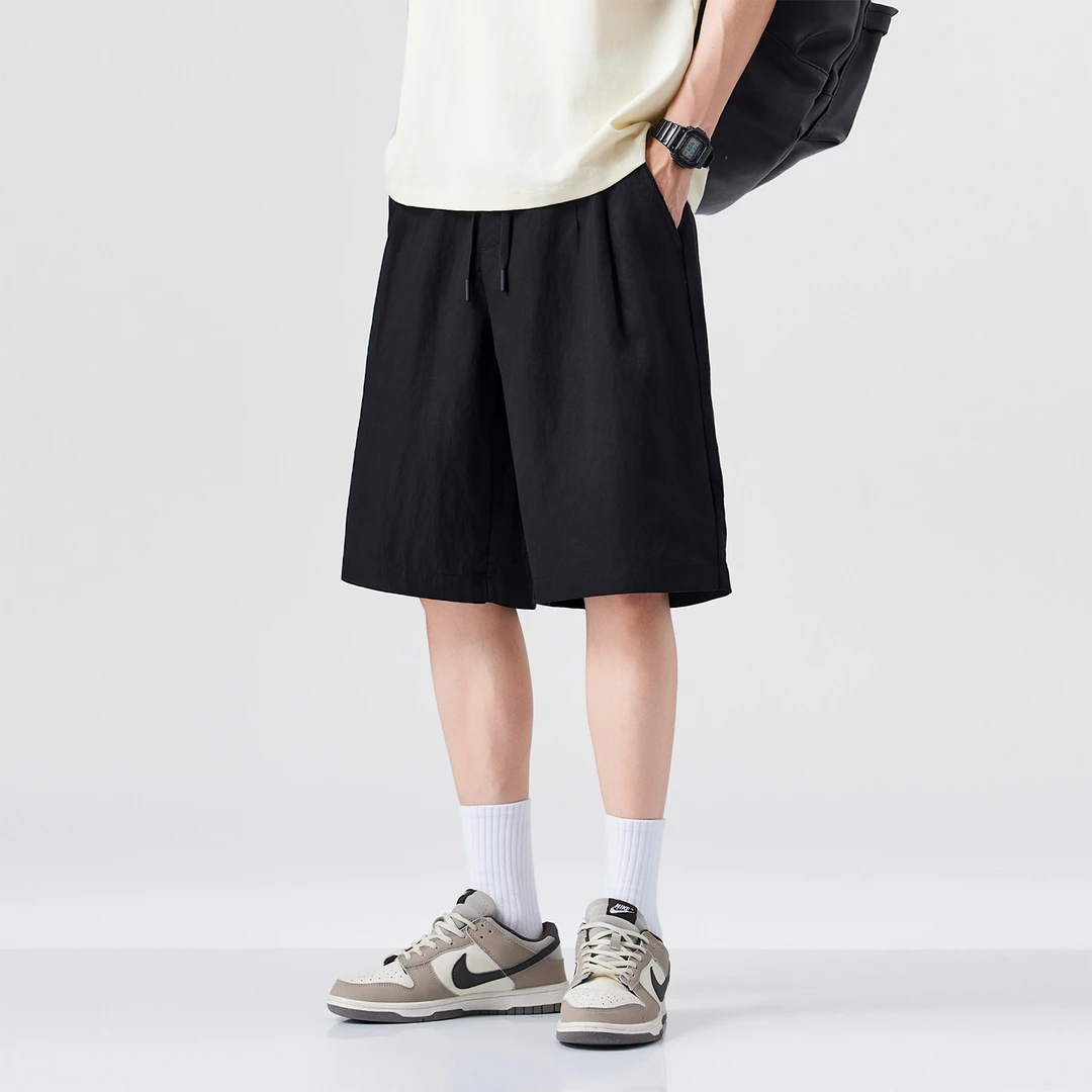 杜克恩凉感天丝莱赛尔短裤男夏季薄款美式户外休闲运动速干五分裤