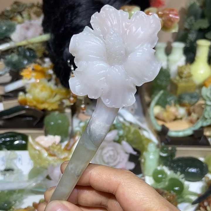 蛇纹石玉未镶嵌发饰