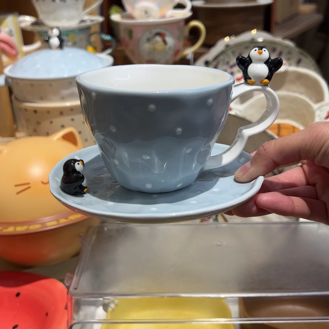企鹅咖啡杯碟套装