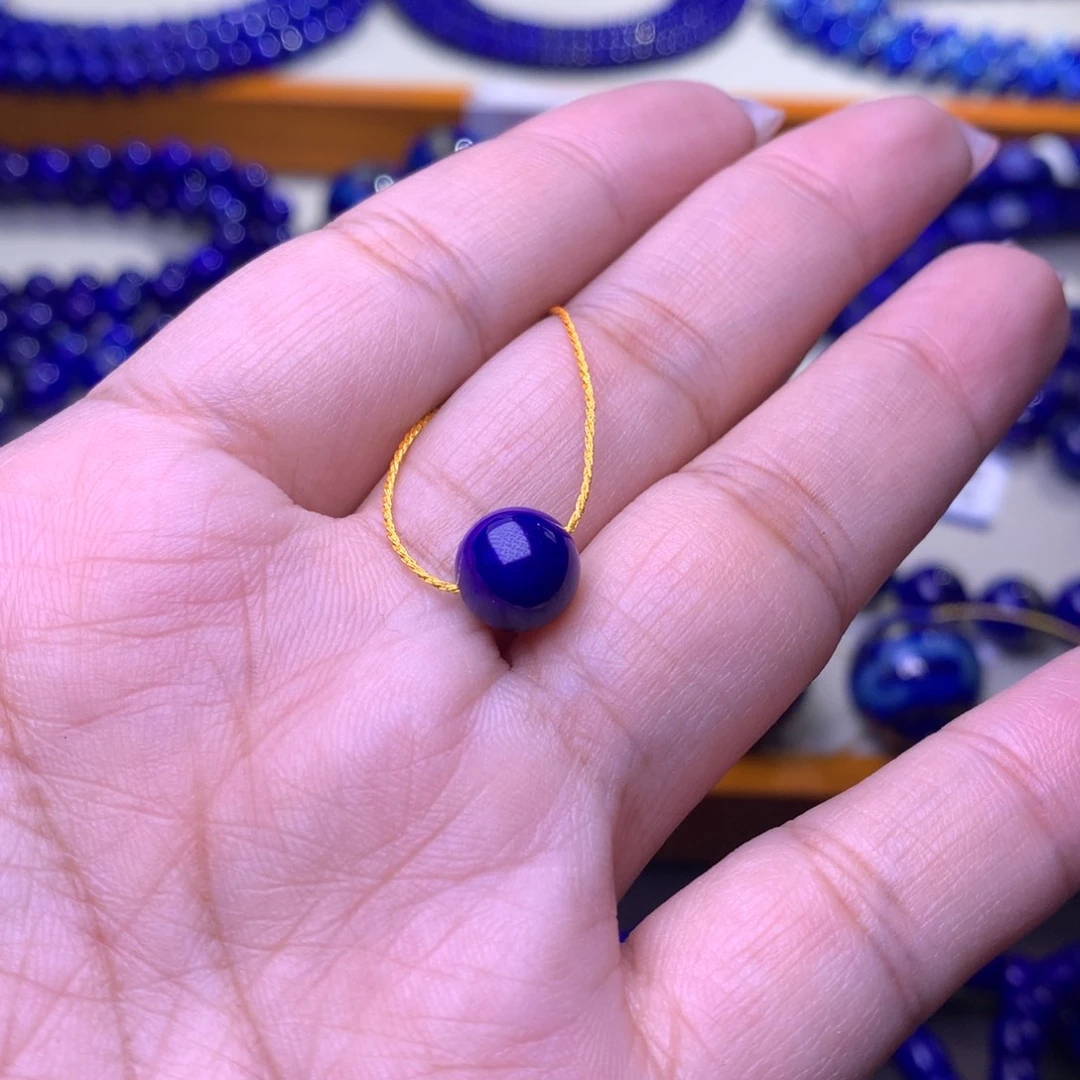 京***白青金石未镶嵌单珠