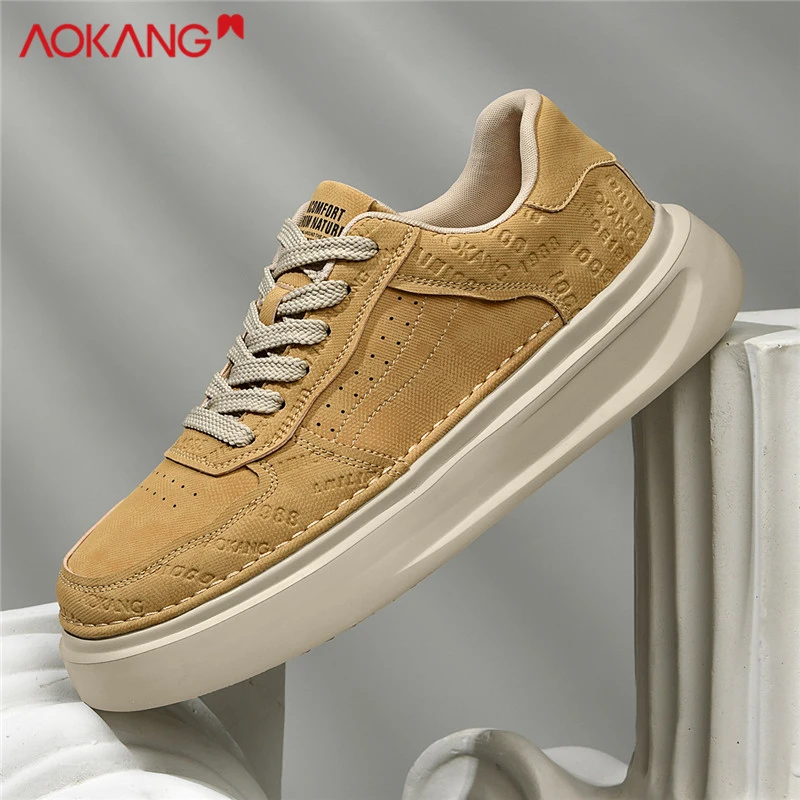 Aokang/奥康男鞋2025春夏季时尚增高潮鞋男士透气百搭休闲板鞋