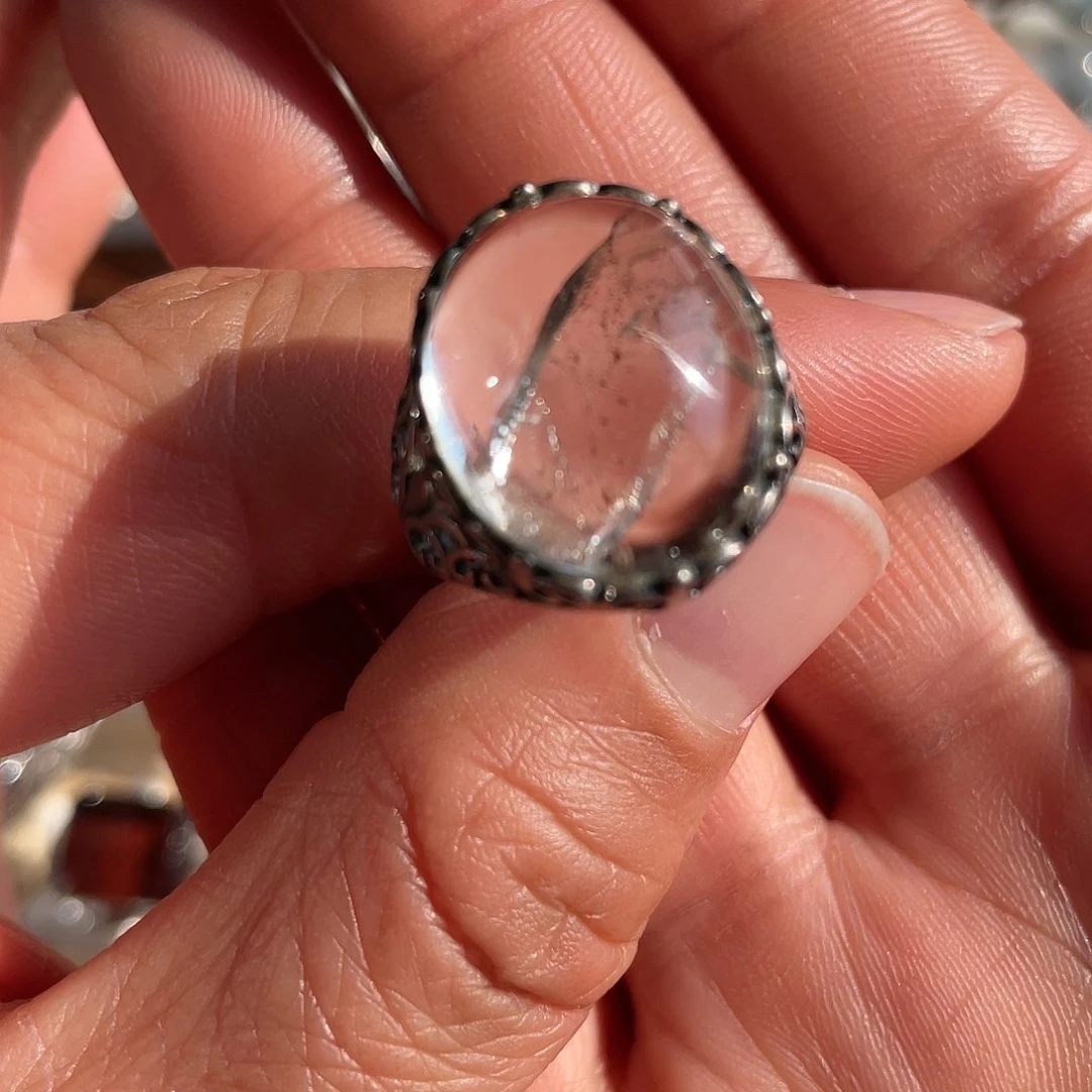 【闪购商品】银S925镶嵌珠宝半成品水晶戒指