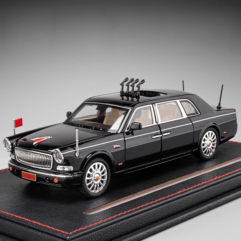 正版1/24红旗L5礼宾车70周年合金汽车模型声光摆件纪念批发