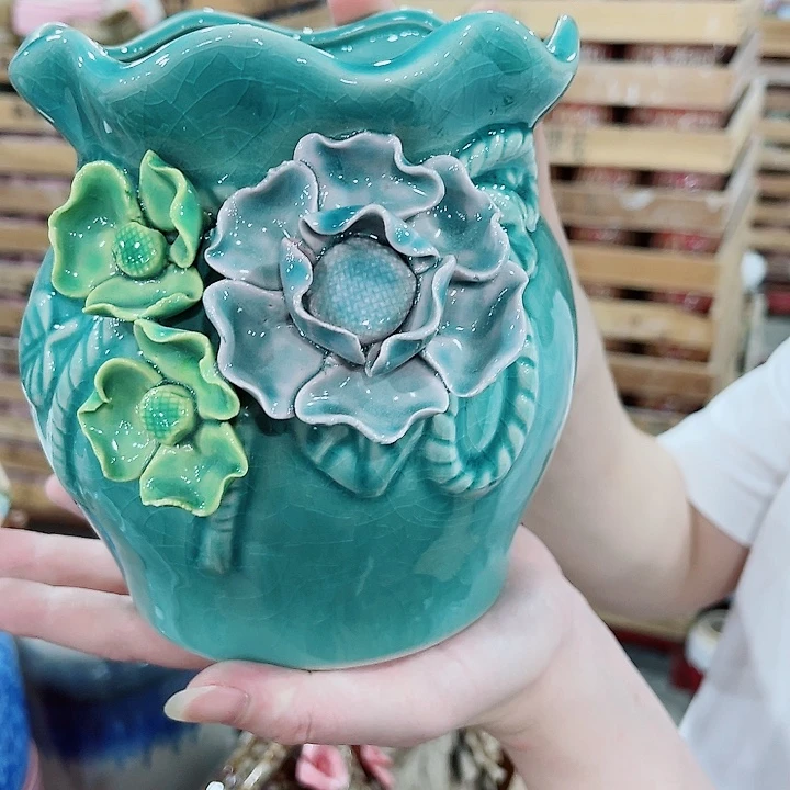 有孔，凑10元包邮陶瓷花盆发货！