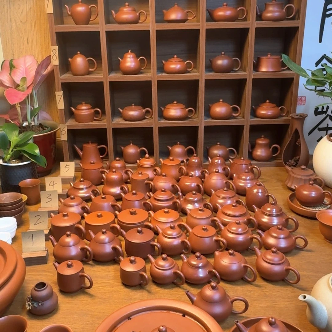 紫砂茶壶潮州朱泥壶梨壶50cc