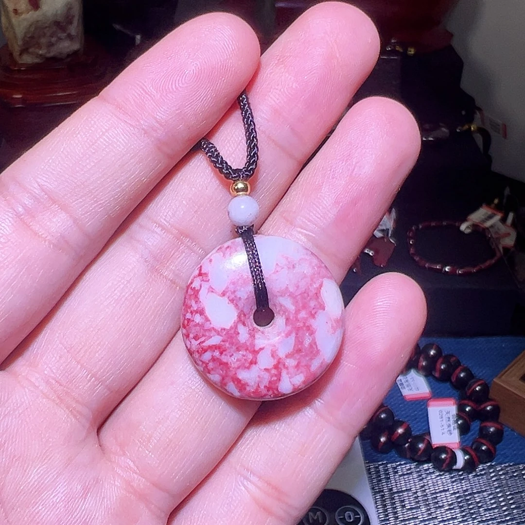 天然辰砂纯天然扣子