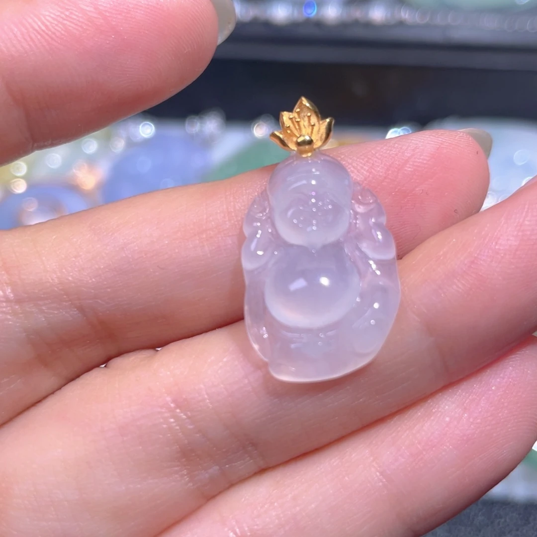 颈饰18K金镶嵌翡翠翡翠