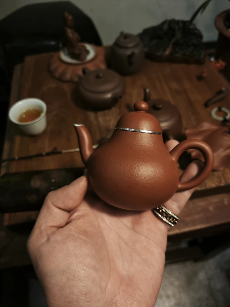 "思亭壺"慕古"殺茶利器"纯手工全手工摹古大红陶瓷手捏茶具家用