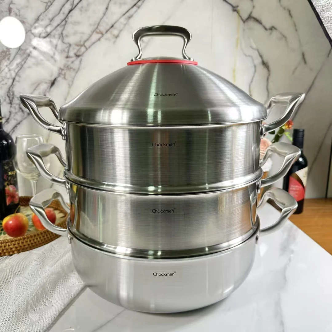 H011  Chockmen不锈钢双层大宝塔蒸锅  口径32CM  整锅重约6.31KG