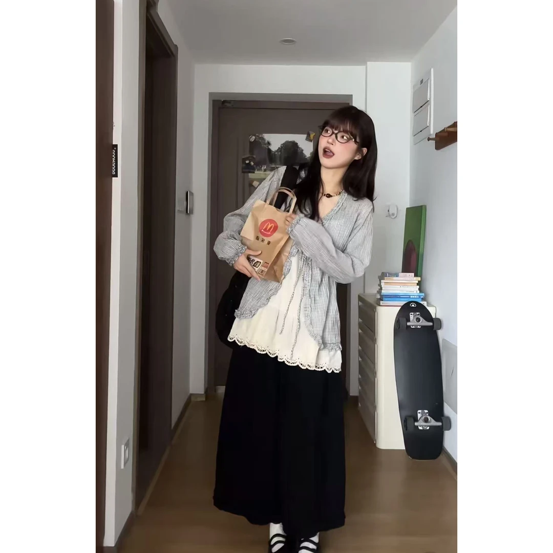 夏季时尚一整套女装2025新款甜美防晒开衫吊带上衣阔腿裤两件套